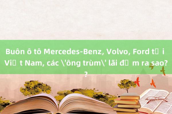 Buôn ô tô Mercedes-Benz， Volvo， Ford tại Việt Nam， các 'ông trùm' lãi đậm ra sao?